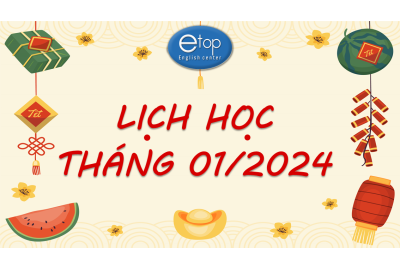 LỊCH HỌC THÁNG 01/2024